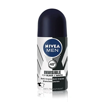 Afbeelding van NIVEA MEN Bille Black &amp; White Invisible deodorant (1 x 200 ml), voor heren, tegen witte en gele strepen, anti transpirant, geur vochtbestendig, effectieve 72 uur bescherming, alcoholvrij