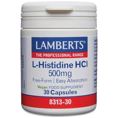 Afbeelding van Lamberts L Histidine 500 mg 30 capsules