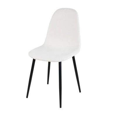 Afbeelding van Mees eetkamerstoel boucle wit