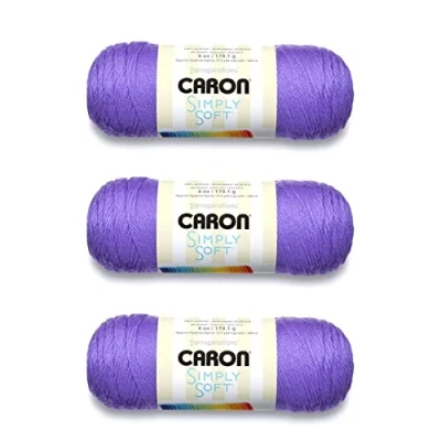 Afbeelding van Caron Simply Soft Grape Brites verpakking van 3 x 170 g acryl 4 medium (gekamd) 300 m breien/haken