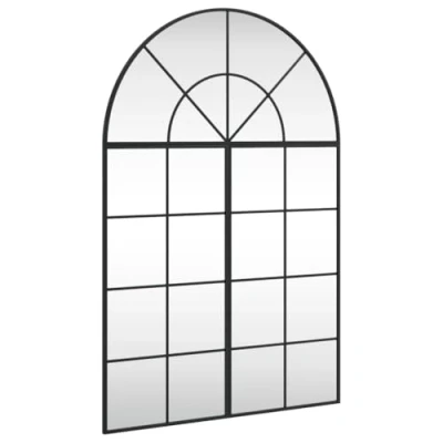 Image de vidaXL Miroir mural noir 80x120 cm arche fer