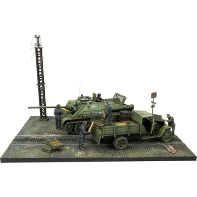 Afbeelding van 1:35 MiniArt 36071 Diorama Ammo Loading SU 85 GAZ MM &amp; Crew Figuren Plastic Modelbouwpakket