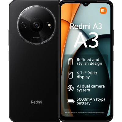 Afbeelding van Xiaomi Redmi A3 4GB/128GB Zwart met Proximus abonnement 150 minuten + 5000 MB 4G