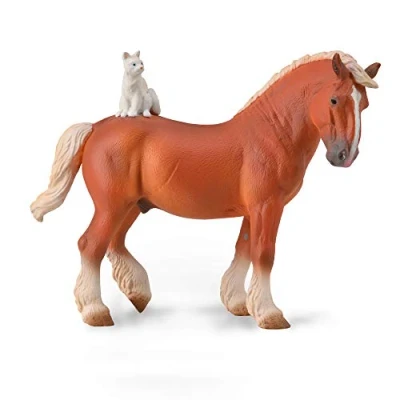Afbeelding van Collecta Paarden (XL): TREKPAARD MET KAT 15,8x12cm