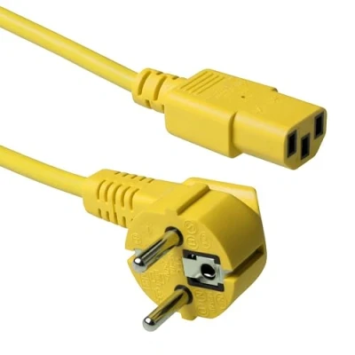 Image de ACT Câble d&#039;alimentation power IEC 60320 C13 pour CEE 7/7 (M) CA 230 V 1.2 m connecteur à 90 RAL 1018
