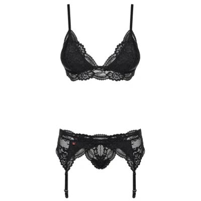 Afbeelding van Obsessive Driedelig Kanten Lingeriesetje