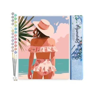 Afbeelding van Figured&#039;Art Schilderen op Nummer Volwassenen canvas Zomerschoonheid Handwerk acrylverf Kit DIY Compleet 40x50cm zonder frame