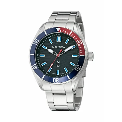Afbeelding van Nautica Horloge, Heren, Maat: One Size, Silver tone and blue