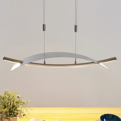 Afbeelding van Lucande Hanglampen met dimmer 1licht metaal, kunststof zilver Inclusief lichtbron