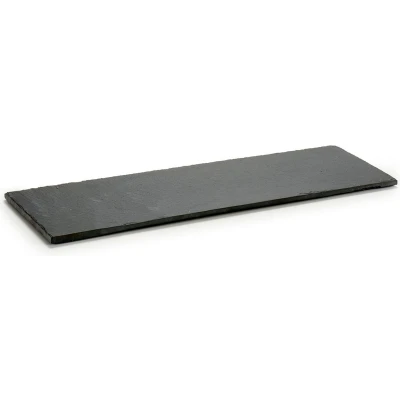 Afbeelding van Leisteen voedsel hapjes serveerplank 50 x 15 cm Serveer/presenteer dienblad antraciet