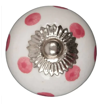 Afbeelding van Good in Style Meubelknop 40mm wit roze gestippeld donker