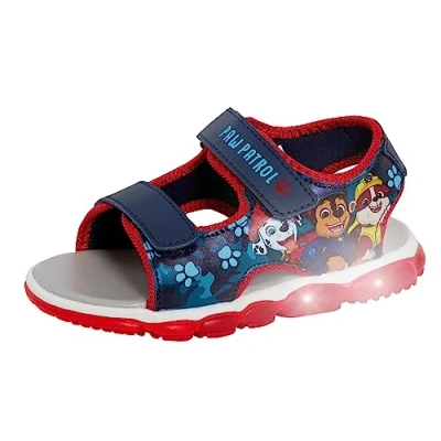 Afbeelding van Paw Patrol Lichtgevende sportsandalen voor jongens, Chase Open Toe Easy Fasten zomerschoenen kinderen, Blauw/Rood
