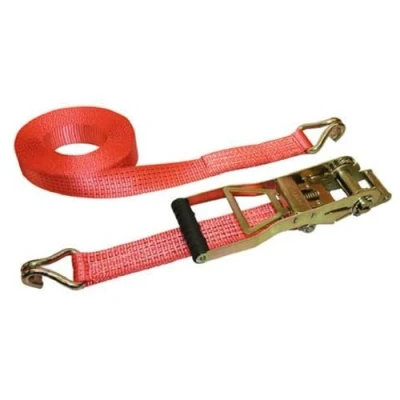 Afbeelding van Kerbl Spanband ergonomisch ratel/haken 50mm8mtr 5T rood