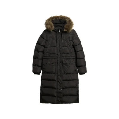Afbeelding van Superdry Everest FAUX FUR Donsjas, Dames, Maat: 40, Black
