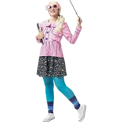 Afbeelding van Funidelia Loena Lovegood Kostuum voor vrouwen Luna Lovegood, Harry Potter, Films &amp; Series, Hogwarts Volwassenen Accessoire verkleedkleding en rekwisieten Halloween, carnaval feesten Maat L Roze