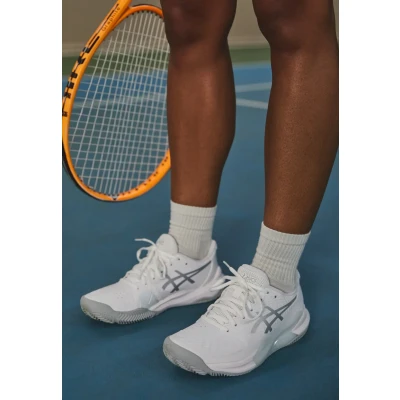 Afbeelding van Asics GEL Challenger 14 Padelschoenen, Dames, Maat: 43.5, White/pure silver Textiel/ synthetisch