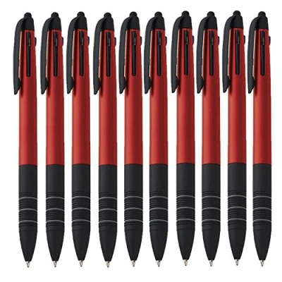 Afbeelding van Notrash2003® Set van 10 balpennen in 3 kleuren blauw, rood en zwart 4 1 styluspen