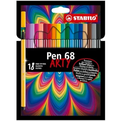 Afbeelding van Stabilo Pen 68 viltstiften, karton, 18 medium punt, productlijn Arty