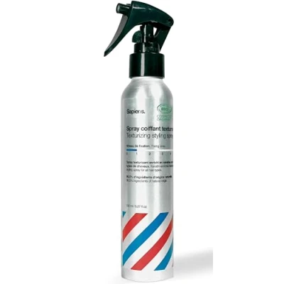 Afbeelding van Sapiens Barbershop Sea Salt spray x2 biologische textuurhaarspray gemaakt in Frankrijk stylingspray verrijkt met keratine water de zee haar volumespray voor frisse zeegeur