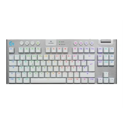 Image de Logitech G915 X Clavier LIGHTSPEED TKL backlit sans fil Bluetooth 5.0, 2.4 GHz, USB QWERTZ Allemand commutateur : GL Tactile blanc