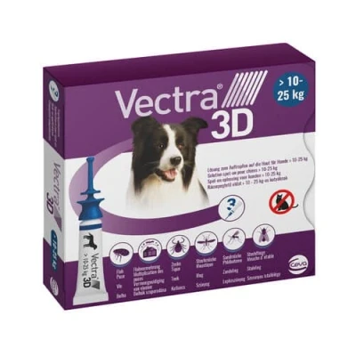 Afbeelding van Vectra 3D Hond ( M 10 25 kg) 3 pipetten