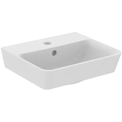 Afbeelding van Ideal Standard Connect Air Cube Wastafel Met Kraangat En Overloop 400x350mm Wit