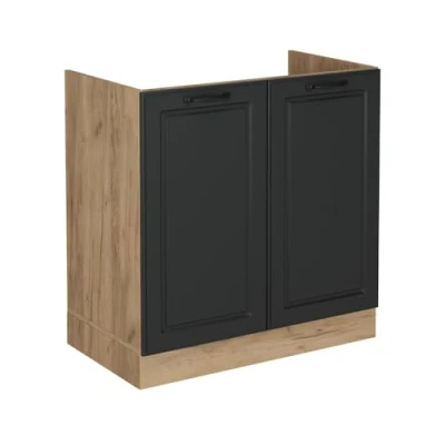 Afbeelding van Vicco Wastafelkast R Line, Antraciet landhuis/Krachtige eik goud, 80 cm zonder werkblad