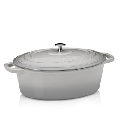 Afbeelding van Braadpan, Gietijzer, Ovaal, Grijs, 33 x 26 cm Kela Calido