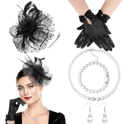 Afbeelding van DRESHOW Fascinatorhoed, veer, bruiloft, dames,hoofdband met clip, cocktail en theeparty, hoed voor meisjes vrouwen