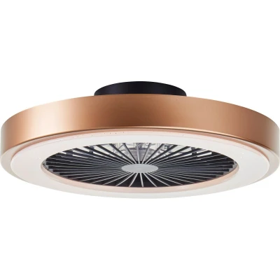 Afbeelding van Brilliant Slimline Plafondventilator met verlichting LED 40W 3000K 6500K Dimbaar Zwart Goudenrand Zeer stil