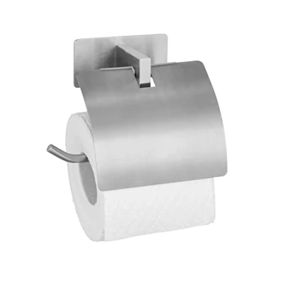 Afbeelding van WENKO Turbo Loc Genova toiletpapierhouder met deksel, 14 x 11,4 6,2 cm, bevestiging zonder boren kleefpad