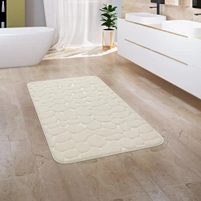 Afbeelding van Paco Home Badkamerkleed Badmat Badvloerkleed Douchemat Pluizig Traagschuim 3D 60x100 cm