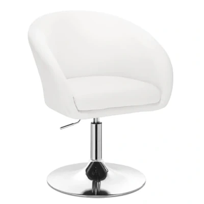 Afbeelding van WOLTU 1 Barkruk Fauteuil in hoogte verstelbaar,Barstoel 360Draaistoel Kunstleer,Wit BH24ws