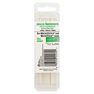 Afbeelding van MicroStitch Witte bevestigingsmiddelen voor gebruik met pistool quilten, hijabs, plooien, zomen, naden, prijzen, mode, doe het zelf 1200 x 4,4 mm