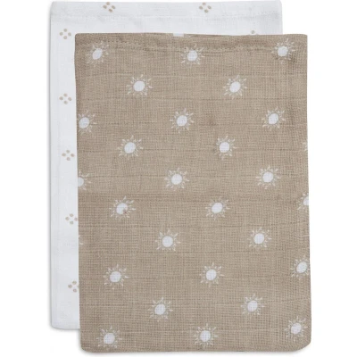 Afbeelding van Jollein hydrofiele washandjes pointelle en sun biscuit 2st