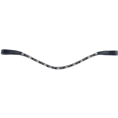 Afbeelding van HKM Frontriem Precious Zwart/Grijs/Wit Cob