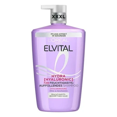 Afbeelding van L&#039;Oréal Paris Elvital Hydra Hyaluronic XXL hydraterende shampoo voor glanzend haar, hyaluronzuurshampoo langdurige hydratatie en bescherming, 1000 ml