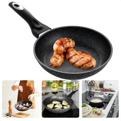 Afbeelding van Cheqo® Koekenpan Bakpan Gesmeed Aluminium ø20cm voor Alle Kookplaten Ook Inductie