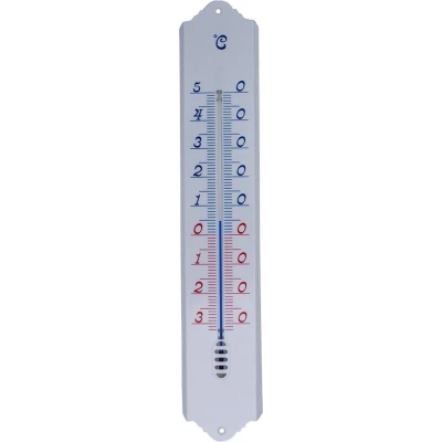 Afbeelding van Muurthermometer kunststof wit 49,5x9,7x0,8cm Nature