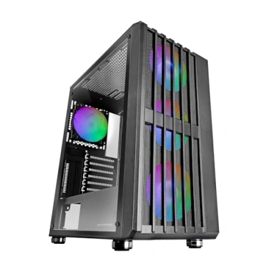 Afbeelding van Mars Gaming Boitier Moyen Tour Atx Mc Vault RGB Avec Panneau Vitré (Noir) (ATX, Mini ITX), PC behuizing, Zwart