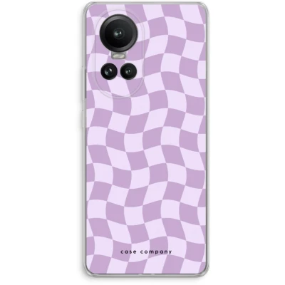 Afbeelding van Case Company® hoesje geschikt voor Oppo Reno 10 Pro Grid Paars Soft Cover Telefoonhoesje Bescherming aan alle Kanten en Schermrand
