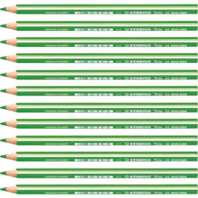 Afbeelding van STABILo Trio thick potloden, geelgroen, 12 stuks