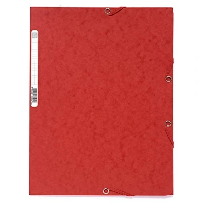 Afbeelding van Exacompta 55505E elastische map, 3 kleppen, glanzend, 400 g/m², buitenafmetingen: 24 x 32 cm, A4 formaat, 25 stuks, rood
