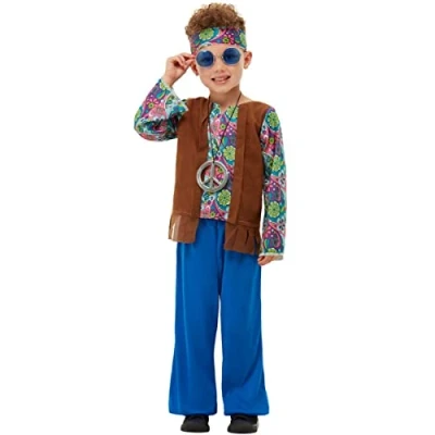 Afbeelding van FUNIDELIA Hippie Kostuum voor jongens Maat: 107 113 cm