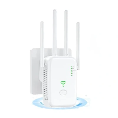 Afbeelding van 2025 Nieuwe krachtige wifi repeater, versterker met 4 antennes, 2 LAN poorten, 300 Mbps compatibel alle internetboxen ethernetpoort