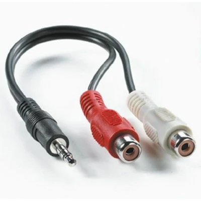 Afbeelding van Roline 11.09.4340 Jackplug Audio Aansluitkabel [1x male 3,5 mm 2x Cinch koppeling] 0.20 m Zwart Afgeschermd