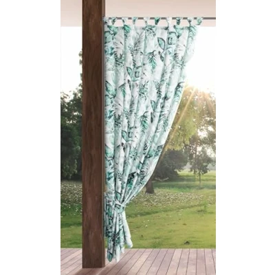 Afbeelding van Eurofirany Garden Outdoorgordijn met lussen, 1 stuk, afneembare zonwering, inkijkbescherming, winddicht, waterdicht, voor paviljoen, terras, pergola, 155 x 260 cm