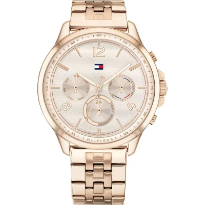 Afbeelding van Tommy Hilfiger Harper Dameshorloge met meerdere wijzerplaten, Licht roségoud, Armband