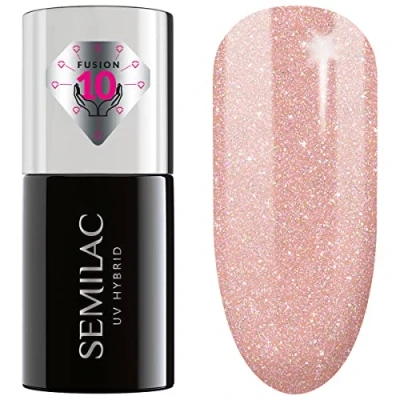 Afbeelding van Semilac Gel nagellak, semi permanent, UV, 804, glitter, zacht, beige, 7 ml