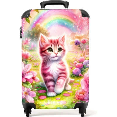 Afbeelding van NoBoringSuitcases.com® Kinderkoffer kitten Koffer meisje 55x35x25